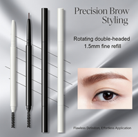 Crayon à sourcils fin personnalisé avec logo, étanche, avec brosse, marque privée, blanc, pour la vente en gros