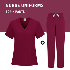 Uniforme blanc Medico Mujer SPA uniforme femmes gommage hauts pantalons ensembles vêtements médicaux pour infirmières médecin maman papa livraison directe - Product Image 3