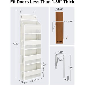 Organizador para colgar sobre la puerta, 10 bolsillos, color blanco crema, almacenamiento para juguetes y artículos esenciales para bebés, montaje en puerta - Product Image 2