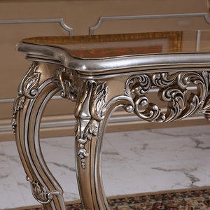 <span class=keywords><strong>Table</strong></span> <span class=keywords><strong>console</strong></span> italienne de luxe en bois massif sculptée à la main champagne or meubles d'entrée salon