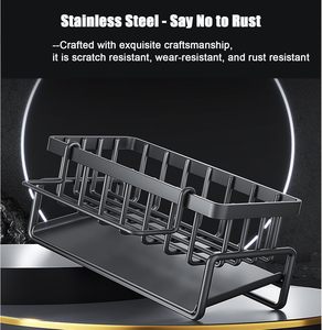Escurridor <span class=keywords><strong>de</strong></span> Fregadero Resistente <span class=keywords><strong>de</strong></span> Acero al Carbono, Cesta <span class=keywords><strong>de</strong></span> Almacenamiento Metálica para Utensilios <span class=keywords><strong>de</strong></span> Cocina, Kit <span class=keywords><strong>de</strong></span> Limpieza para Hogar, Hotel y Baño - Product Image 5