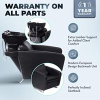 Fauteuil de lavage moderne avec bac en céramique, robuste, pour salon de coiffure et spa