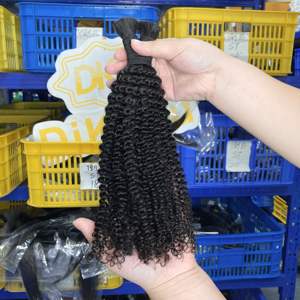 Cabello Humano Virgen de Primera Calidad, Alineado con la Cutícula, Remy Indio, a Granel, Rizado, para <span class=keywords><strong>Trenzas</strong></span> - Product Image 4