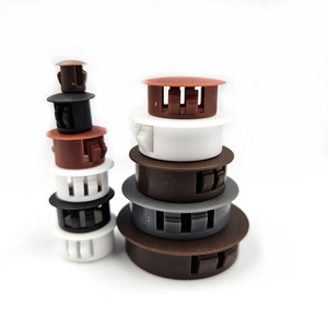 Clip-On <b>Hole</b> <b>Plugs</b> Plastic Round Covers For Furniture Kitchen Bathroom White Black Reddish Brown Coffee Gray - Product Image 1