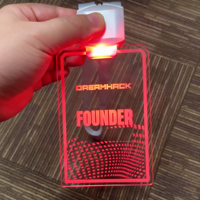 Badge LED en acrylique populaire, clignotant, gravé au laser, badge LED multicolore, badge lumineux, étiquettes suspendues