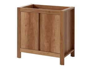 Juego de muebles de <span class=keywords><strong>baño</strong></span> independientes con efecto de roble de <span class=keywords><strong>80</strong></span> <span class=keywords><strong>CM</strong></span> con <span class=keywords><strong>espejo</strong></span> de tocador, gabinete enfermo y gabinete alto - Product Image 3