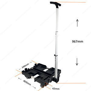 Carretilla <span class=keywords><strong>de</strong></span> Plataforma Plegable <span class=keywords><strong>de</strong></span> 4 Ruedas, Ligera, Silenciosa, Rectangular, <span class=keywords><strong>de</strong></span> Plástico, Impermeable, con <span class=keywords><strong>Caja</strong></span> <span class=keywords><strong>de</strong></span> <span class=keywords><strong>Herramientas</strong></span>, Ajustable en <span class=keywords><strong>3</strong></span> <span class=keywords><strong>Niveles</strong></span> <span class=keywords><strong>de</strong></span> Altura, Apilable - Product Image 6