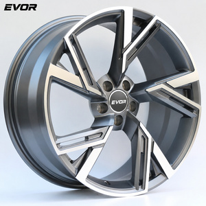 EVOR 단조 고품질 5홀 블랙 실버 마감 승용차 일체형 휠 알루미늄 합금 5스포크 림 - Product Image 3