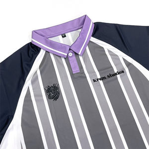 เสื้อฟุตบอลลายทางคลาสสิกสำหรับผู้ชายเสื้อฟุตบอลสโมสรระบายอากาศได้ดีออกแบบได้ตามต้องการ - Product Image 2