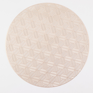 2026 New Round Gold <strong>Red</strong> PVC <strong>Placemats</strong> for Restaurant Decoration - Product Image 1