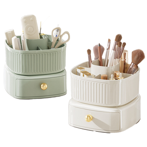 Organizador de Maquillaje Giratorio y Plegable de Plástico Moderno, <span class=keywords><strong>Caja</strong></span> para Brochas con Portalápices de Gran Capacidad para Herramientas - Product Image 1