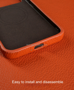 Haute Qualité Couverture Complète Protection Lichee Motif En Cuir Véritable Forte Magnétique Téléphone étui pour Xiaomi 15 14 <span class=keywords><strong>13</strong></span> Pro Ultra - Product Image 4