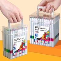 Marqueur acrylique professionnel, stylo aquarelle à pointe souple, effaçable, plusieurs couleurs, pour les élèves du primaire, adapté aux enfants