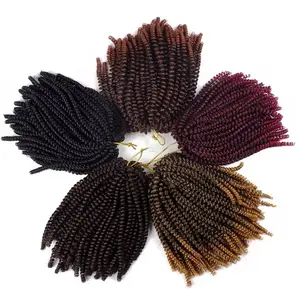 $1 sample Spring Twist 8 Inch Synthetic Nubian Braid Extension Kenya Crochet Braids 350 Red Spring Twist Hair