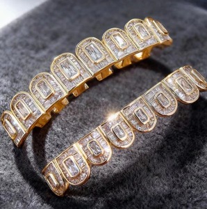 High Quality Hip Hop VVS Moissanite <b>Diamond</b> Dental Grillz Set 925 <b>Silver</b> <b>Teeth</b> Caps Fashion Available At Best Market Price - Product Image 5