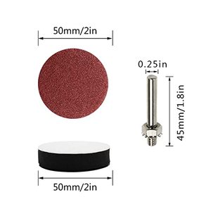 130 disques de ponçage 50mm avec 1 pièce tampon de support de tige 1/4 "et 1 pièce tampon en mousse souple <span class=keywords><strong>pour</strong></span> meuleuse de forage - Product Image 5