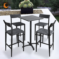 Table basse extérieure Bar en métal, Table de Bar carrée, éclairée, commerciale, pour mariage, usine chinoise, HPL