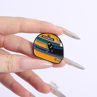 En gros, Pin's en émail et badge métallique en forme de casque de pilote de course Nacional, thème Motorsport, pour les fans de voitures, souvenir d'événement automobile, cadeau