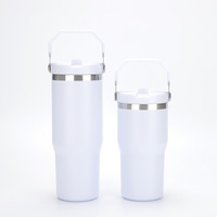 Tasses isothermes en acier inoxydable de 20 oz/30 oz avec finition thermolaquée et poignée pour véhicules (design classique)