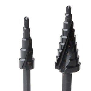 Step Drill Bit Set 3 Pc Metric Hex Shank High Speed Steel For Steel Drilling - Product Image 2