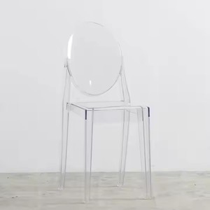 Chaises de salle à manger d'hôtel en polypropylène acrylique transparent de style nordique minimaliste, finition antique, 53x48x76cm, pour mariages et réceptions - Product Image 3