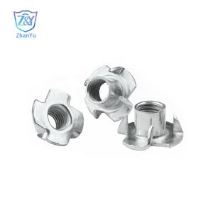 1/4 "/3/8"/5/16 "Acero galvanizado/Acero inoxidable Tuercas en <span class=keywords><strong>T</strong></span> de 4 puntas Tuercas de garra para muebles - Product Image 4