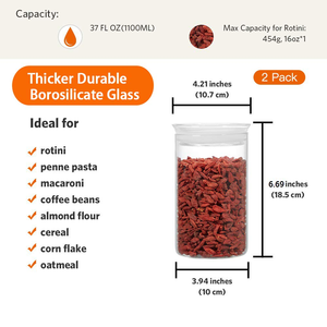Cylindric Glass <b>Jars</b> with Sealing Rings and Glass LIDS <b>for</b> <b>Kitchen</b> <b>Storage</b> - Product Image 2