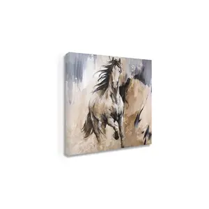 Animal Hand Painted Oil Vigorous horse Painting Art on Canvas Picture Framed Wall Art