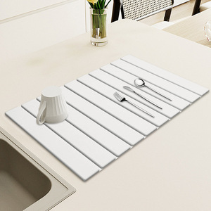 <span class=keywords><strong>Alfombrilla</strong></span> de Baño Absorbente de Tierra de Diatomeas con Diseño Moderno de Ondas, <span class=keywords><strong>Antideslizante</strong></span>, para Encimera de <span class=keywords><strong>Ducha</strong></span>, Secado de Platos - Product Image 2