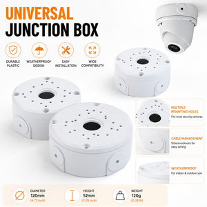 Supporto Universale Impermeabile in Plastica per Telecamera CCTV, <span class=keywords><strong>Scatola</strong></span> <span class=keywords><strong>di</strong></span> <span class=keywords><strong>Giunzione</strong></span> per Montaggio Telecamere <span class=keywords><strong>di</strong></span> Sicurezza, Base <span class=keywords><strong>di</strong></span> Montaggio per Esterni - Product Image 1