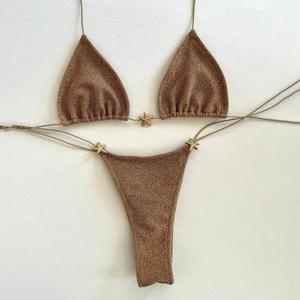 Traje de baño sexy para <span class=keywords><strong>mujer</strong></span> 2025 nuevo traje de baño sexy conjunto de dos piezas Bikini sólido sin espalda para <span class=keywords><strong>mujer</strong></span> traje de baño de 2 piezas para damas - Product Image 1