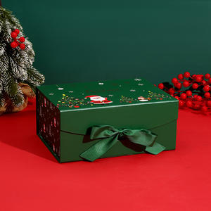 Embalaje de regalo de Navidad, cinta abatible con imán grande, caja plegable de una pieza, caja de regalo vacía blanca, estampado de cartón para regalo - Product Image 3