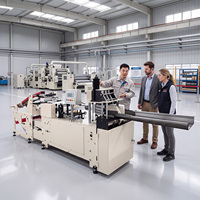 Ligne de production automatique de serviettes imprimées en deux couleurs, machine à plier et à gaufrer les serviettes