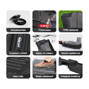 อุปกรณ์เสริม Txr 4x4แผ่น5D ปูพื้นสีดำพรมสำหรับรถ <span class=keywords><strong>Ford</strong></span> <span class=keywords><strong>Ranger</strong></span> T9 <span class=keywords><strong>2022</strong></span>อุปกรณ์เสริมรถยนต์ - Product Image 6