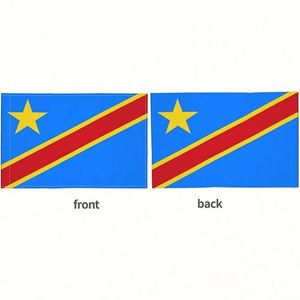 Drapeau en polyester de la République démocratique du Congo 30x45cm, personnalisable avec logo, à clipser sur vitre de voiture, décoration pour véhicule, vente en gros - Product Image 3
