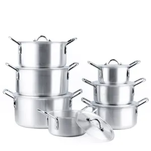 热卖7合1压铸铝炊具套装烹饪锅套装厂家直销商用家用厨房炊具