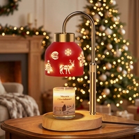 Lampe à cire fondue sans flamme en métal sculpté, motif Noël, avec 2 ampoules GU10, idéale pour un cadeau – Prix avantageux