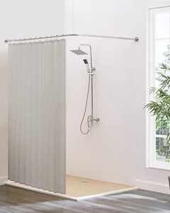 <span class=keywords><strong>Tringle</strong></span> de douche d'angle, nickel brossé, 39-69 x 55-85 pouces, <span class=keywords><strong>tringle</strong></span> de douche en forme de L réglable, sans affaissement, <span class=keywords><strong>tringle</strong></span> de douche incurvée à 90 degrés - Product Image 4