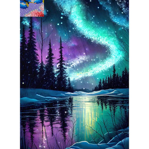 Aurora Paysages <span class=keywords><strong>Diamant</strong></span> Pierre Puzzles <span class=keywords><strong>3d</strong></span> Mosaïque Art Kits pour Adultes Gemstone Art Peinture - Product Image 1