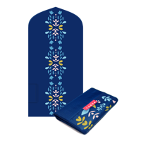 Mihrab Azul Escandinavo Hecho a Máquina para Sejadah de Bolsillo de Singapur (Edición Limitada) Poliéster Lavable con Base Antideslizante