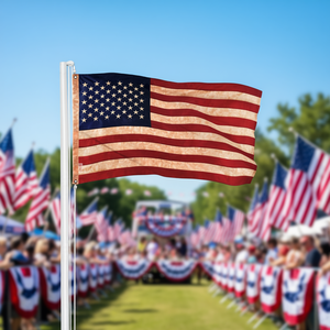 Drapeau américain DB 2x3 pieds en polyester, impression numérique, style fanion, séchage rapide, forme rectangulaire - Product Image 2