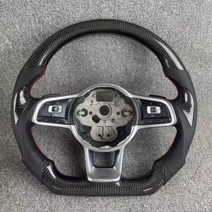 Volante personalizzato in fibra di carbonio con fondo piatto per Volkswagen Polo GTI <span class=keywords><strong>Golf</strong></span> <span class=keywords><strong>7</strong></span> MK6 MK7 <span class=keywords><strong>Golf</strong></span> <span class=keywords><strong>accessori</strong></span> per auto - Product Image 3