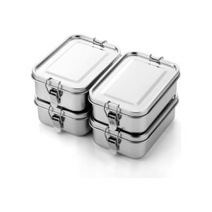 304 Stainless Steel BPA Free Eco Friendly Lunch Box for <b>Kids</b> with 2 Compartments and Plastic Lid - Product Image 1