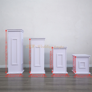 Decorative PVC Wedding Stage Props White square Column Plinth Stand Roman Pillars Column Molds for Sale - Product Image 3