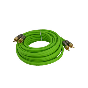 Câble Audio RCA vert de 3 mètres, fil de signal en cuivre pur pour connexion de caisson de basses de voiture - Product Image 1