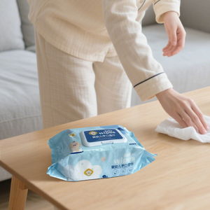 ผ้าเช็ดทำความสะอาดมือและปากเด็กแบบใช้แล้วทิ้ง ดีไซน์ใหม่ เป็นมิตรต่อสิ่งแวดล้อม ผลิตจากผ้าไม่ถักทอ หนา 65GSM ไม่มีกลิ่น ขนาดใหญ่พิเศษ 80 ชิ้น - Product Image 3