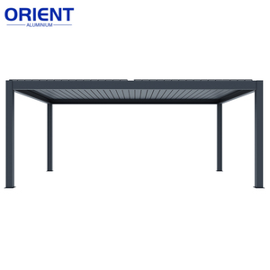 Tenda da Sole Motorizzata Moderna Contemporanea Reversibile con Motore, Cinghia Luminosa, Tetto Mobile, per Esterni, Giardino, in Alluminio, con Palo - Product Image 3