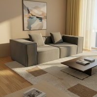 Precio de Fábrica Sofá Cama de 2 Plazas Comprimido al Vacío Rosa Sofá Cama de 3 Plazas de Tela de Terciopelo Comprimido