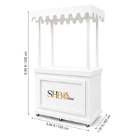 Chariot mobile pliable moderne et portable pour mariage, fleurs, nourriture, fête, desserts, bonbons, café, bar, présentoir de vente au détail, couleur personnalisée, location pour événements