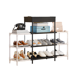 Zapatero Plegable de Plástico de Tres Niveles con Diseño Multifuncional, Almacenamiento Simple y Compacto para el Hogar - Product Image 1